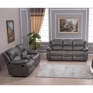 2PC Bonded Leather Reclining Sofa & Loveseat