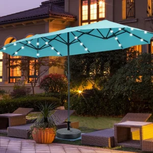 13Ft Large Patio Umbrella With Solar Lights