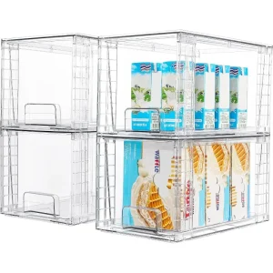 4Pack Large Acrylic Stackable Kitchen Pantry