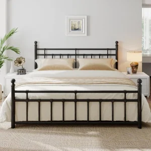 Farmhouse King Size Bed Frame, Under Bed Storage