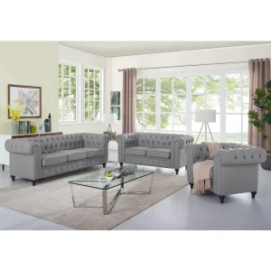 Chesterfield Sofa Set 3 Piece Living Room Set