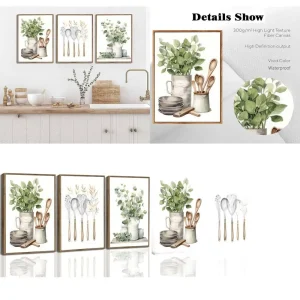 Farmhouse Sage Green Eucalyptus Wall Art